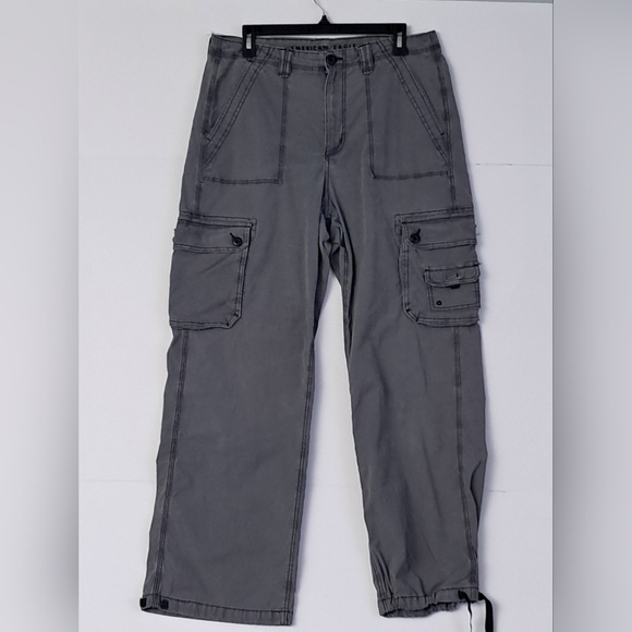 Men's Gray Cargo Pants Size 14 Waist 33" - Picture 1 of 10